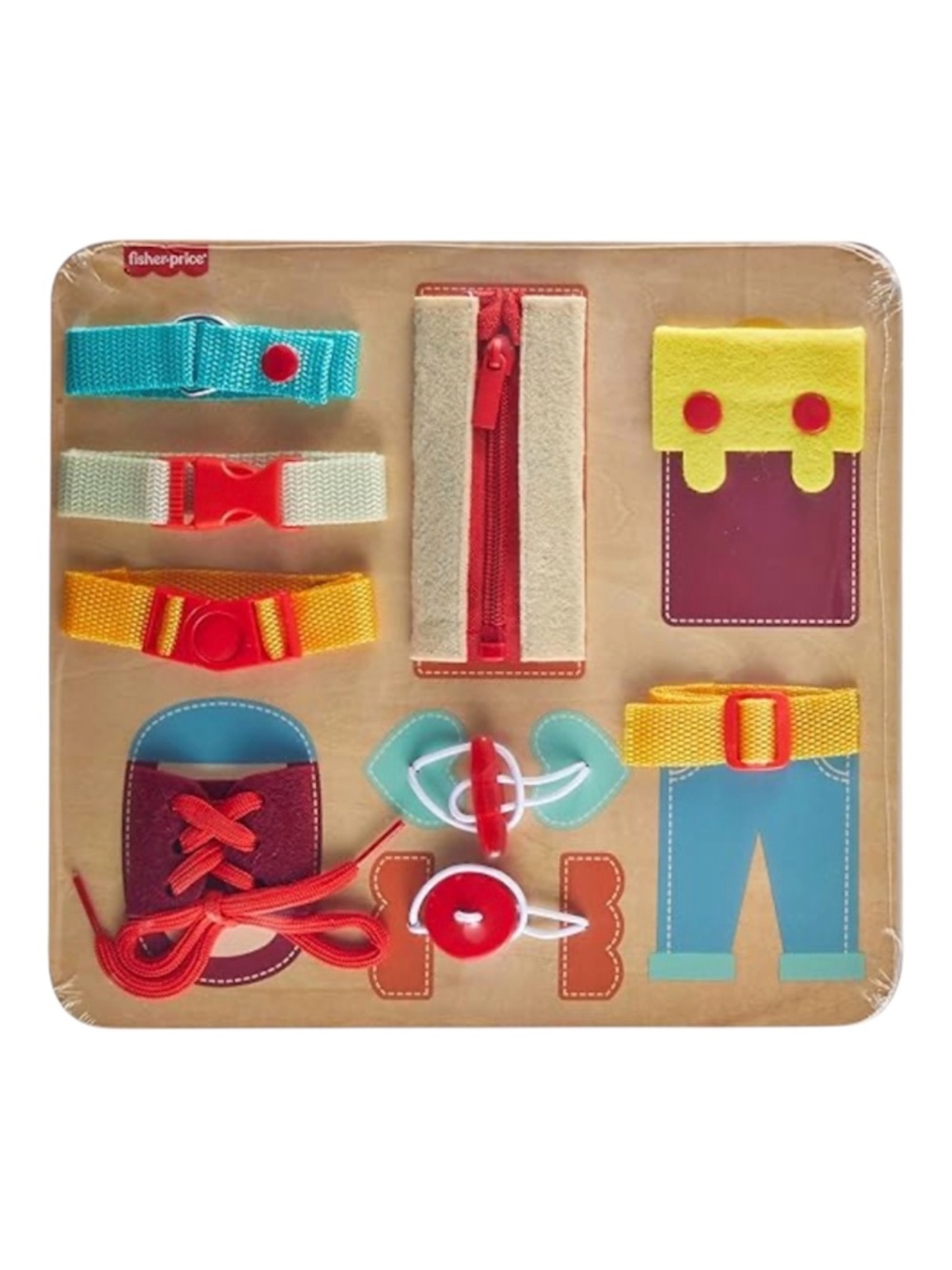 FISHER PRICE Wooden Dressing Busy Board
